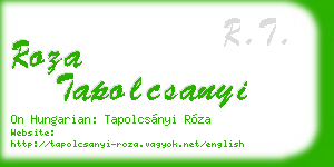 roza tapolcsanyi business card